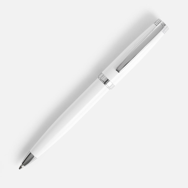 Ручка шариковая Letra Chrome, глянцевая, белая, 13,7х1,3 см