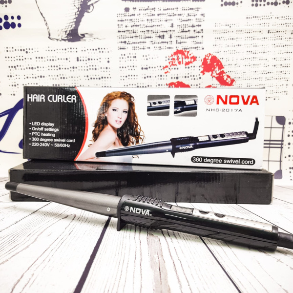 Профессиональная коническая плойка для завивки волос NOVA Hair Curler NHC-2017А