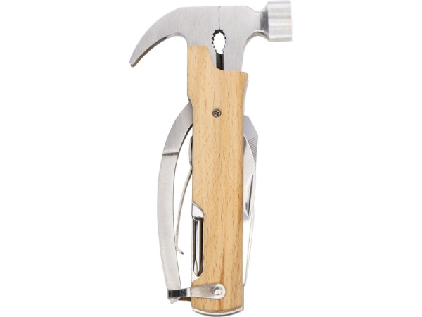 Мультиинструмент с молотком «Bro», Цвет серебристый/натуральный