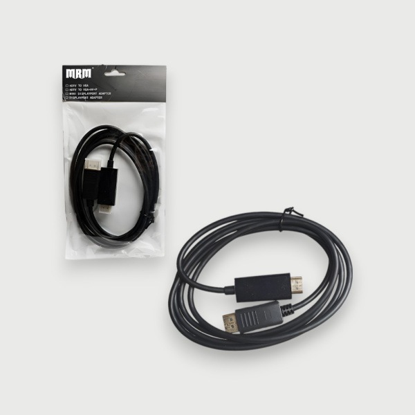 Адаптер H99 DisplayPort (M) - HDMI (M), 1800mm, черный / Переходник для подключения DisplayPort к HDMI