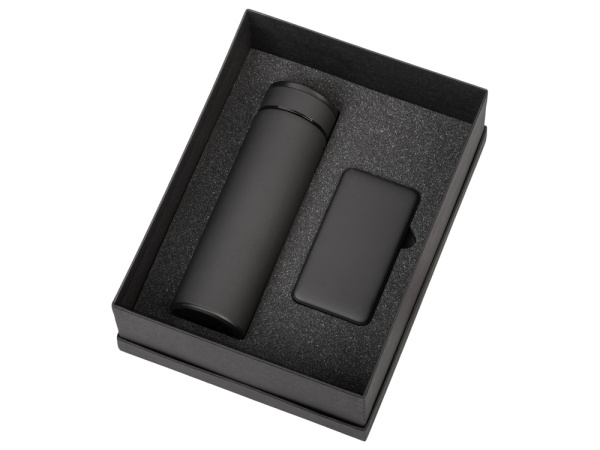 Подарочный набор "COLOR IT" c термосом и повербанком, Размер 10000 mAh, Цвет черный