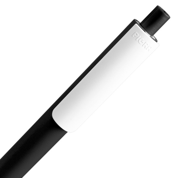 Ручка шариковая Pigra P03 Mat, черная с белым, 14x1,1 см