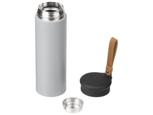 Вакуумный термос «Engage»,тубус, 450 мл, Цвет средне-серый, коричневый