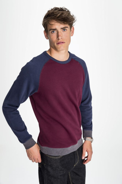 Толстовка унисекс Sandro, синяя с черным меланжем, XS–3XL