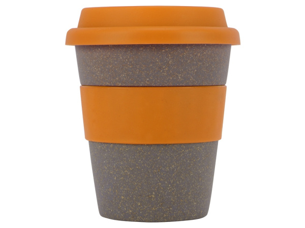 Стакан из бамбукового волокна «Café», Цвет серо-коричневый/оранжевый