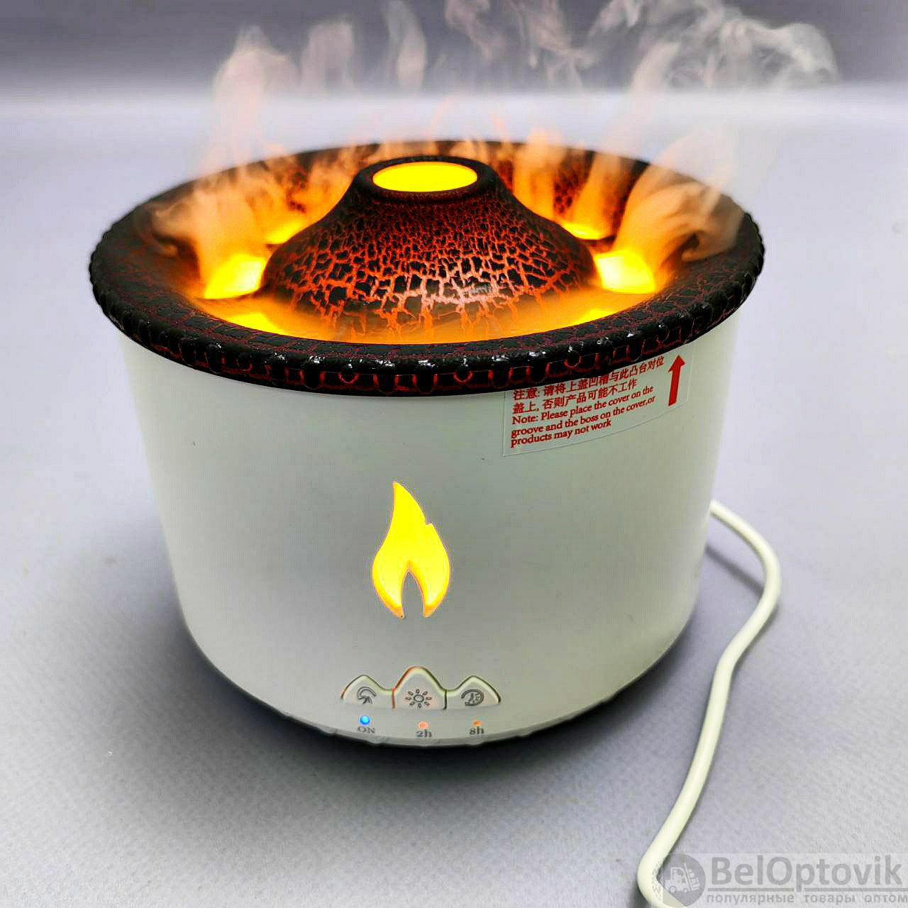 Увлажнитель воздуха (аромадиффузор) Volcano Aroma Diffuser J-V19 с пультом  ДУ, 360 ml (режимы вулкан/пламя, таймер 2 ч, 8ч) (арт: uv-13365) от  1 050 ₽ рублей оптом в Москве