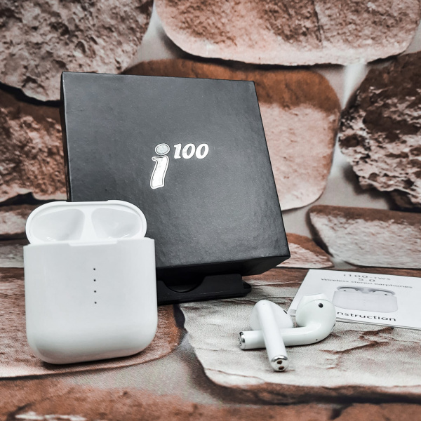 Беспроводные сенсорные Bluetooth наушники с умным кейсом для зарядки TWS I100  5.0