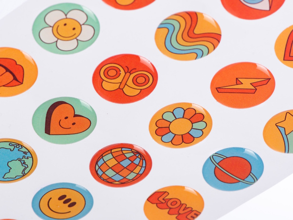 Сет объемных стикеров из эпоксидной смолы, Размер А5, Цвет белый