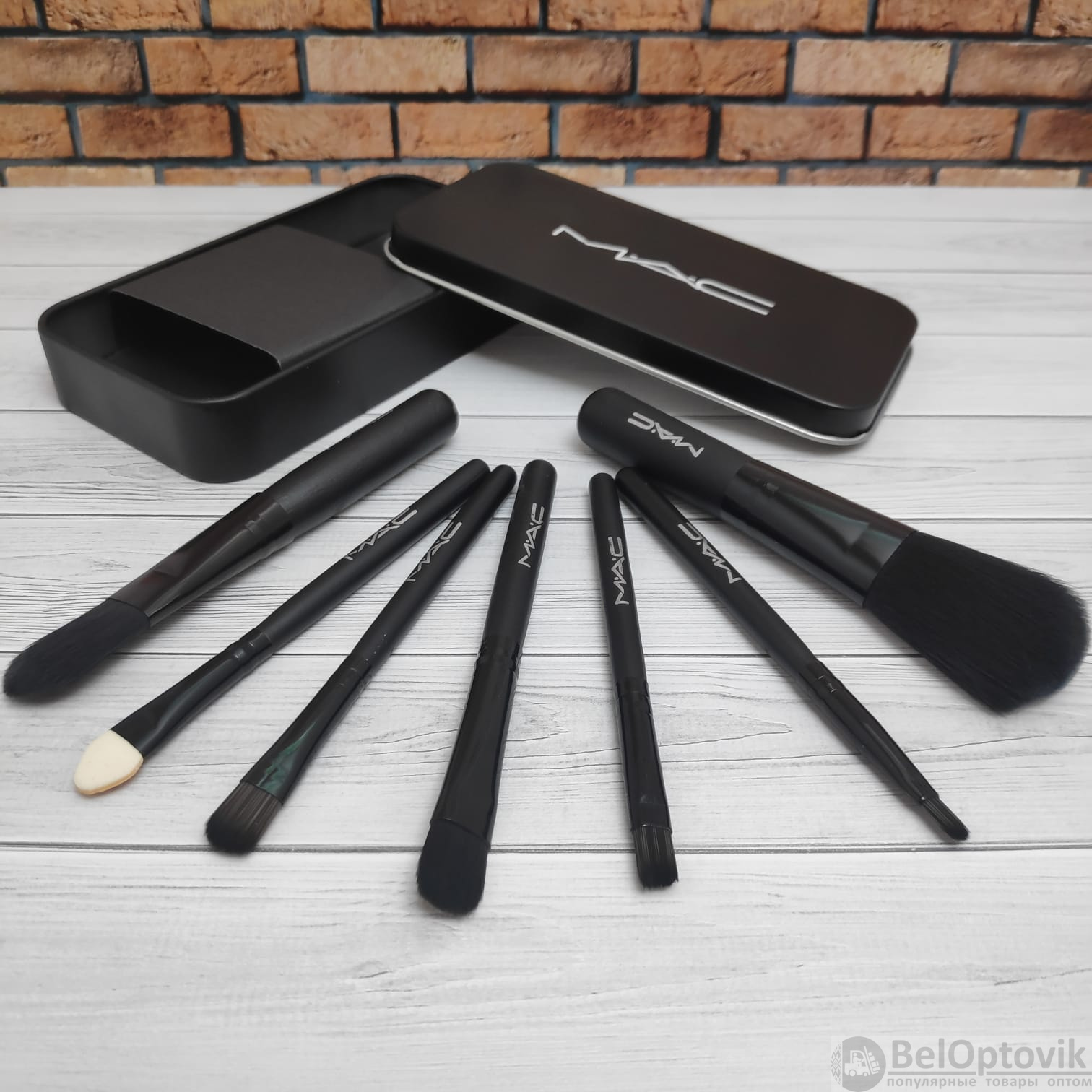 Набор кистей для макияжа MAC в металлическом пенале, 7 кистей (арт: ki ...