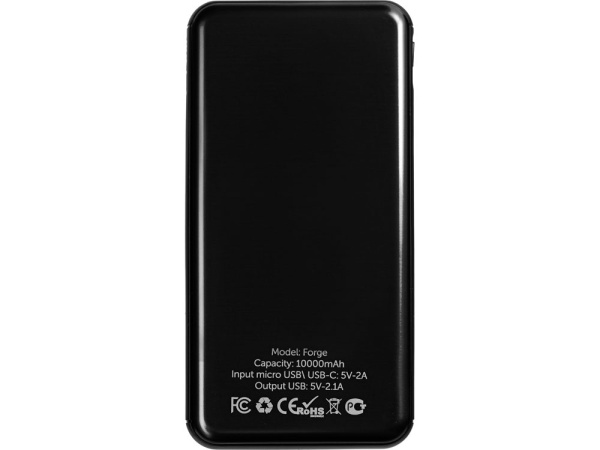 Внешний аккумулятор «Forge» v.2 , 10000 mAh, Цвет черный