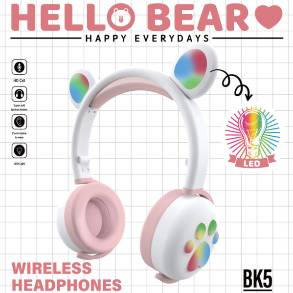Беспроводные Bluetooth наушники Hello Bear BK-5 с подсветкой