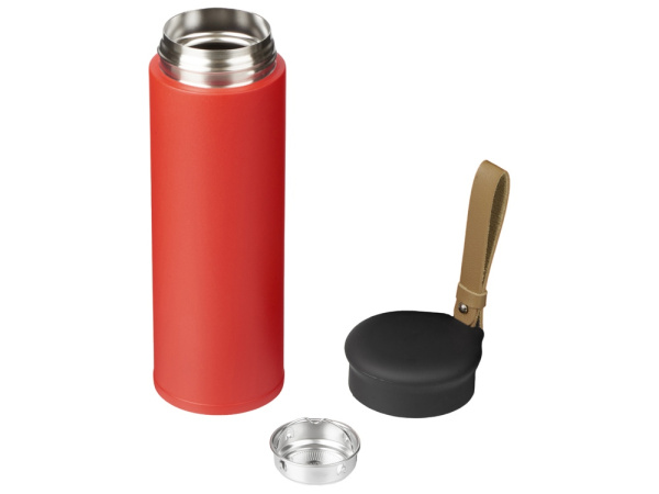 Вакуумный термос «Engage»,тубус, 450 мл, Цвет красный, коричневый