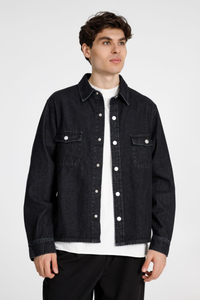 Куртка джинсовая O3, черная, XS–4XL