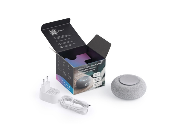 Умная колонка «Капсула Мини» с голосовым помощником Марусей, Цвет светло-серый