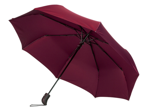Зонт-полуавтомат складной «Roof» с куполом из переработанного пластика, Цвет красный бургунди