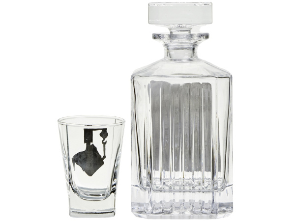 Набор со штофом «Металлурги», Цвет прозрачный/серебристый