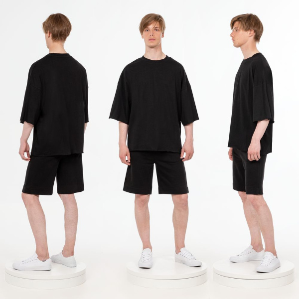 Футболка унисекс оверсайз T1, черная, XS–XXL