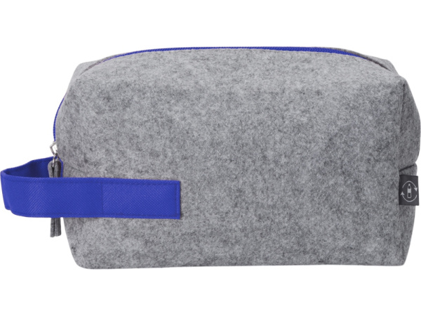 Косметичка из РПЕТ фетра с ручкой «Felt», Цвет серый, синий