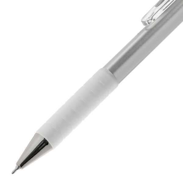 Ручка шариковая Easy Grip, серебристая, 14,2х1,4 см