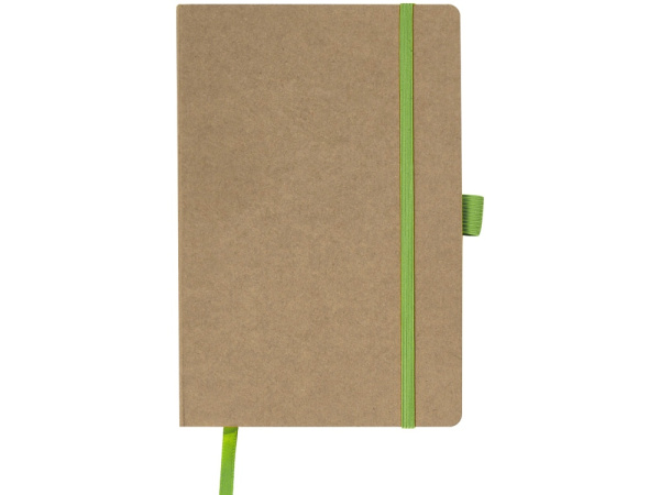 Блокнот А5 в гибкой обложке «Sevilia Soft», Цвет крафтовый/зеленое яблоко