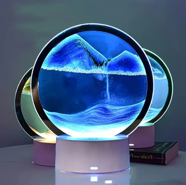 Лампа- ночник "Зыбучий песок" с 3D эффектом Desk Lamp (RGB -подсветка, 7 цветов) / Песочная картина - лампа антистресс