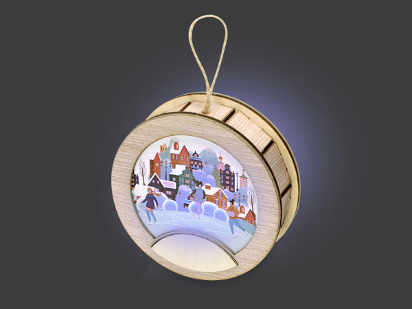 Новогодняя подвеска с подсветкой «Шар», Цвет натуральный, разноцветный