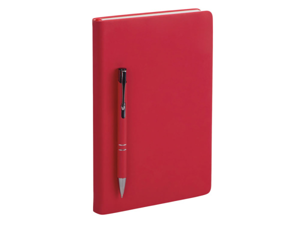 Подарочный набор "Color it" с блокнотом, металлической ручкой и бутылкой, Размер магнитная обложка, Цвет красный