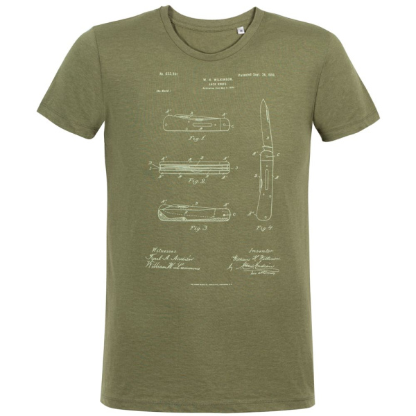 Футболка приталенная Old Patents. Knife, меланж хаки, S–XXL