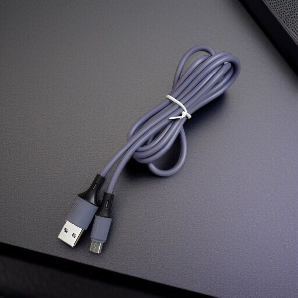 Кабель USB MRM R50 USB-Micro, резиновый, длина 1200мм, синий