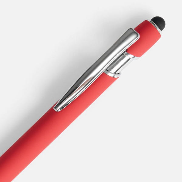 Ручка шариковая Pointer Soft Touch со стилусом, красная, 14,3х1 см