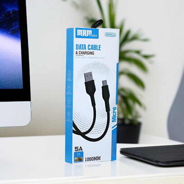 Кабель USB MRM MR95m USB-Micro, длина 1000мм, ток 5А, черный / Высокая мощность и надежность для ежедневного использования