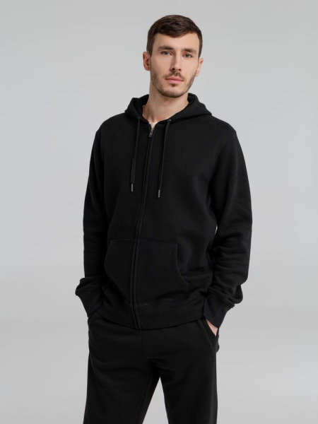 Толстовка на молнии с капюшоном унисекс King, черная, XS–4XL