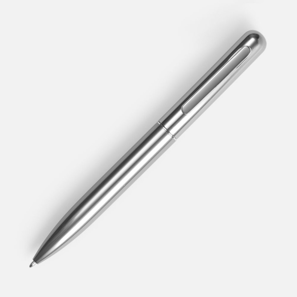Ручка шариковая Scribo, серо-стальная, 14х1,2 см