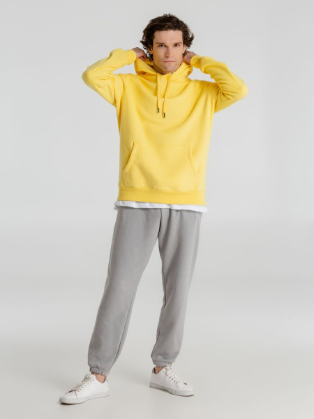 Толстовка с капюшоном унисекс King, желтая, XS–3XL