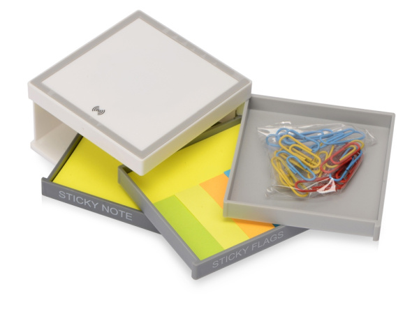 Настольный органайзер «Chaos» с функцией беспроводной зарядки, Цвет белый