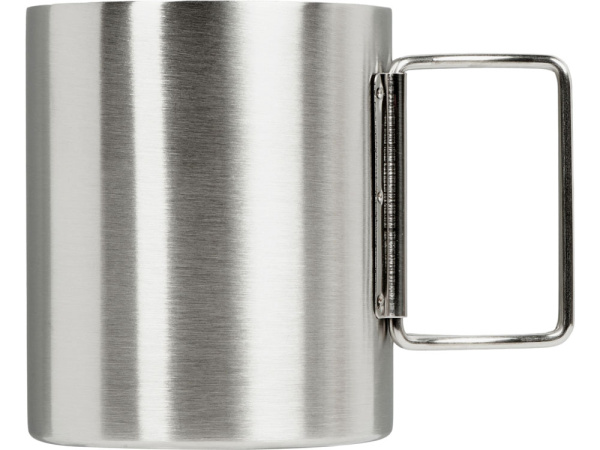 Стальная кружка со складными ручками «Kamchatka», Цвет серебристый