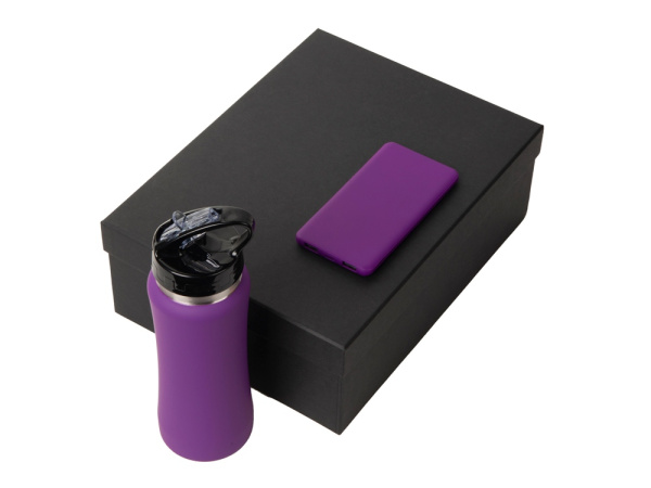 Подарочный набор «COLOR IT» с бутылкой для воды и повербанком, 5000 mAh, Размер 5000 mAh, Цвет фиолетовый