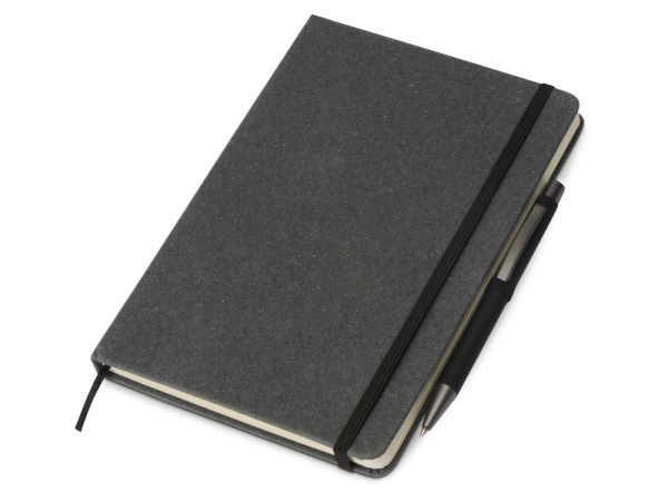 Блокнот А5 «Venera» с обложкой из переработанной кожи, Размер A5, Цвет серый