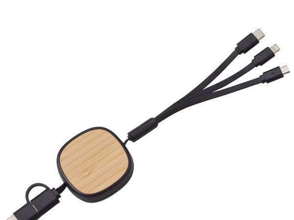 Универсальный кабель с ретрактором 3-в-1 «Retrax», Цвет черный