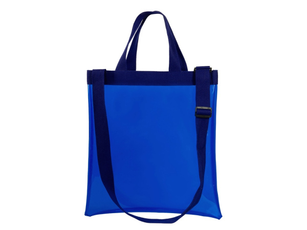 Сумка «Frank» из прозрачного пластика с регулирующейся лямкой, Цвет синий