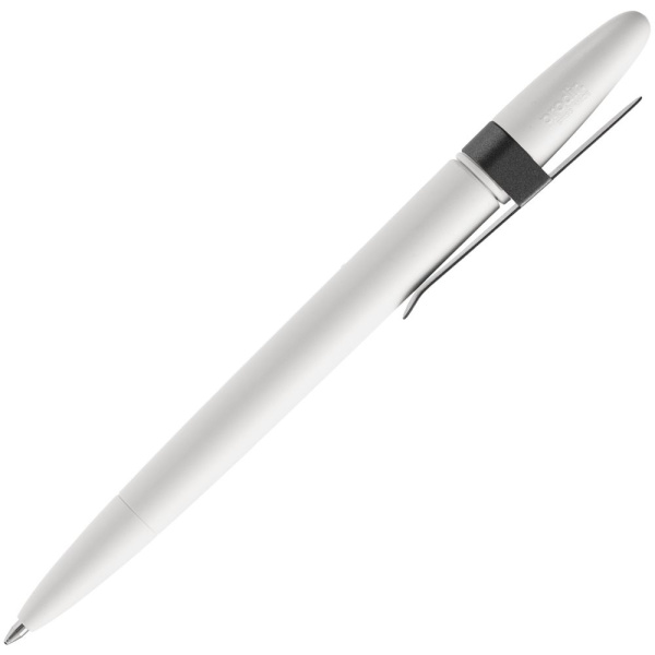 Ручка шариковая Prodir DS5 TSM Metal Clip, белая с серым, 14,5х1,1 см