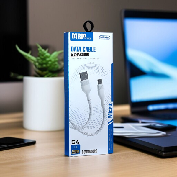 Кабель USB MRM MR95m USB-Micro, длина 1000мм, ток 5А, белый / Высокая мощность и надежная передача данных
