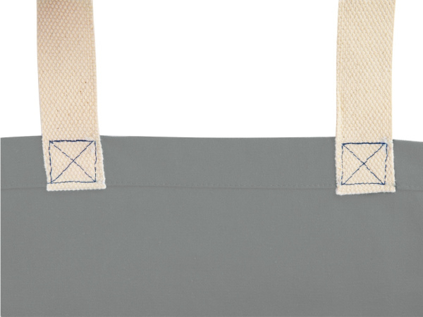 Сумка «Donny» из  хлопка 250г/м2 с донной складкой и парусиновыми ручками, Цвет серый