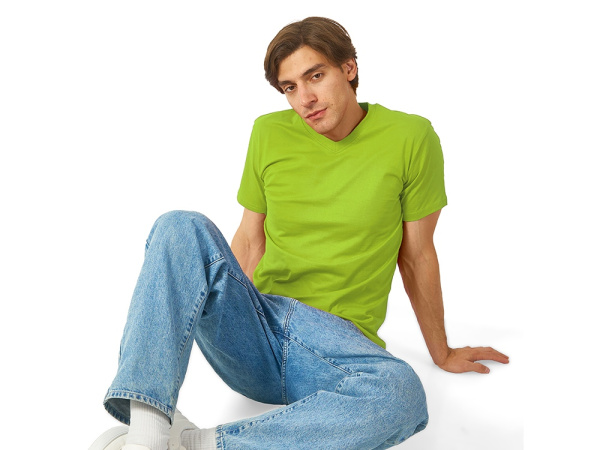 Футболка "Heavy Super Club" мужская с V-образным вырезом, Размер M, Цвет зеленое яблоко