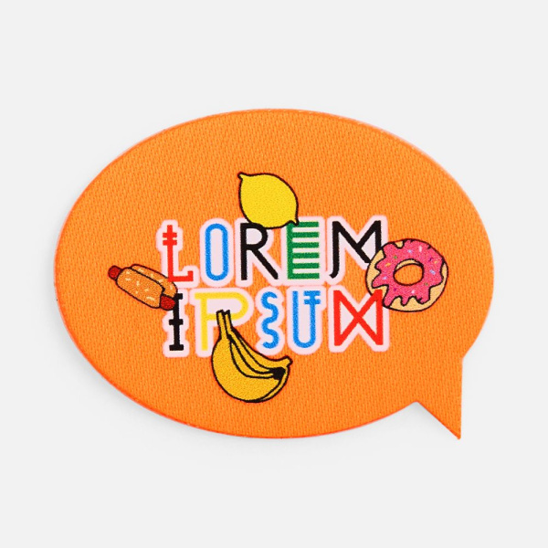 Наклейка тканевая Lunga Bubble, M, оранжевый неон, 3х4 см