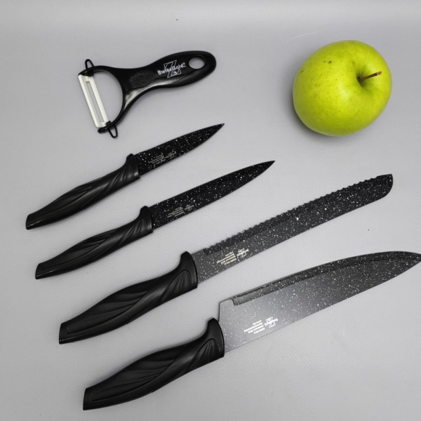 Набор кухонных ножей из нержавеющей стали 5 предметов Mercury Z pro-line MC-9269/ Подарочная упаковка