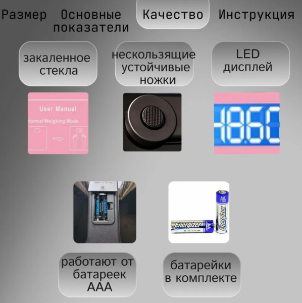 Умные напольные весы Bluetooth Smart Scale (12 показателей тела) / Весы с приложением до 180 кг. 