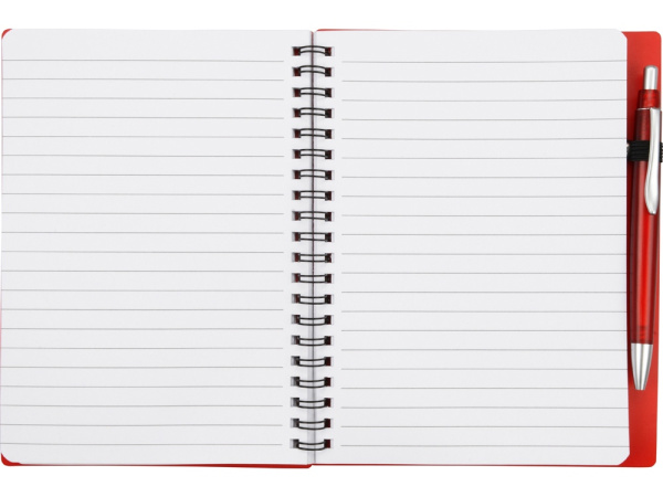 Блокнот «Контакт» с ручкой, Цвет красный, серебристый