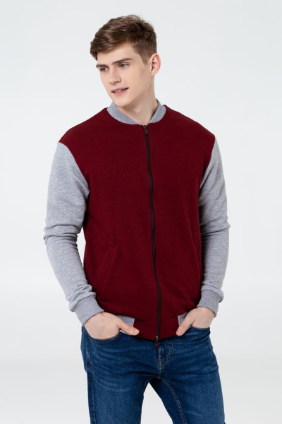 Бомбер College, бордовый, XS–XXL