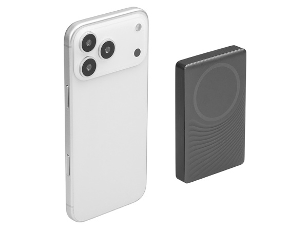 Магнитный беспроводной внешний аккумулятор «Сёрф», 10000 мАч, Цвет серый